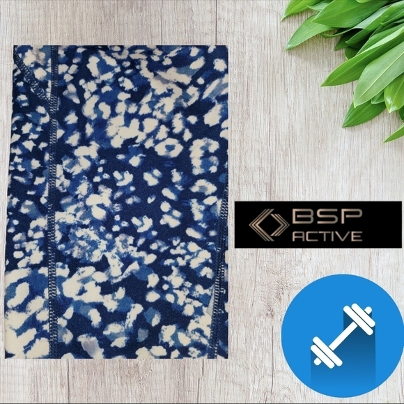 BSP Better Sports Performance High Waist Leggings Yoga Size Medium Pockets Royal - Picture 4 of 6